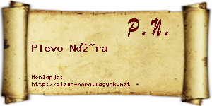 Plevo Nóra névjegykártya